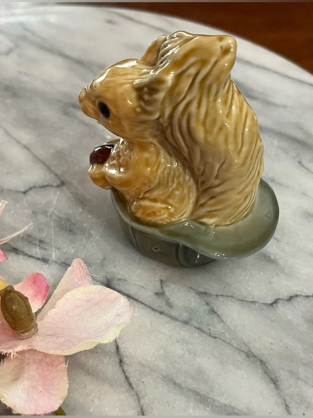 VTG Wade England Hattie the Squirrel Figurine in Green Top Hat Porcelain Whimsy